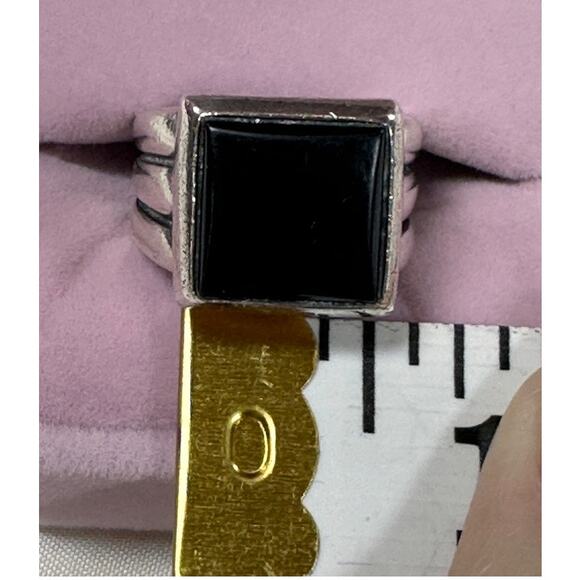 James Avery Retired Onyx Ring - Size 5 Sterling Silver Heavy - Picture 9 of 11